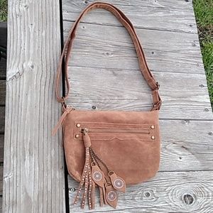 Brown suede purse